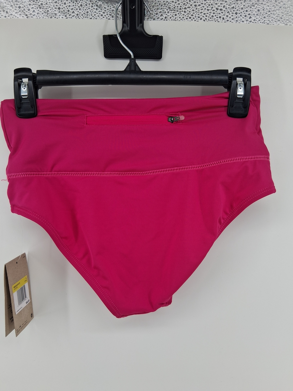 Nike High-Rise One-Piece Swim Bottom in Fuchsia Pink with Zip Pocket